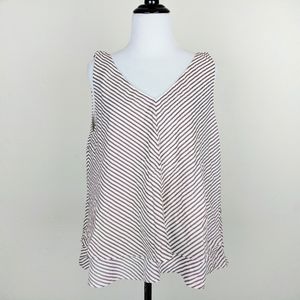 Loft Tank Top Striped Layered Red White Spring Summer Boho NWT